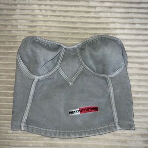 PrettyLittleThing Gray Bustier Top